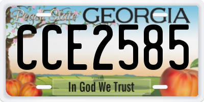 GA license plate CCE2585