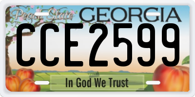 GA license plate CCE2599
