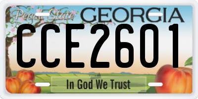 GA license plate CCE2601