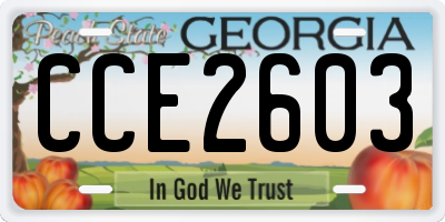 GA license plate CCE2603