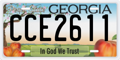 GA license plate CCE2611