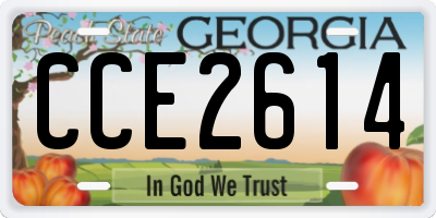 GA license plate CCE2614
