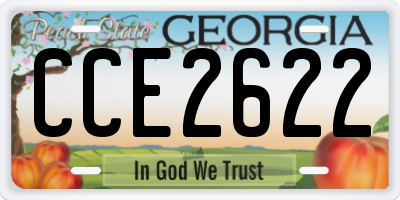 GA license plate CCE2622