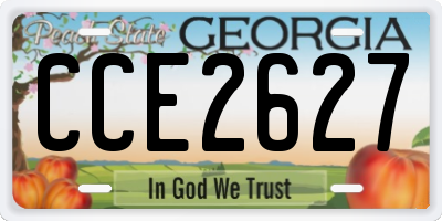 GA license plate CCE2627