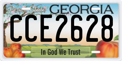 GA license plate CCE2628
