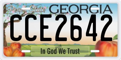 GA license plate CCE2642