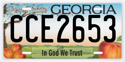 GA license plate CCE2653