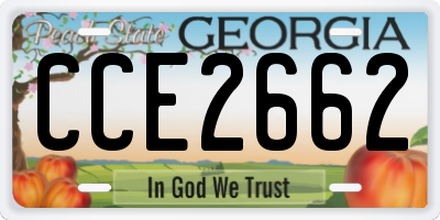 GA license plate CCE2662