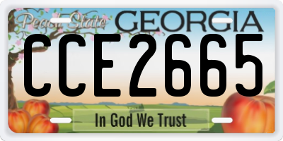 GA license plate CCE2665