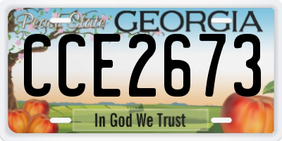 GA license plate CCE2673