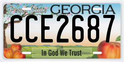GA license plate CCE2687