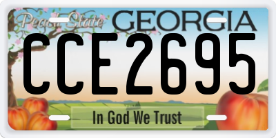 GA license plate CCE2695