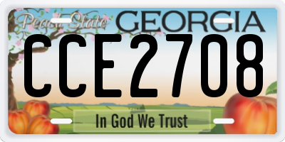 GA license plate CCE2708
