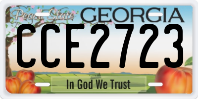 GA license plate CCE2723