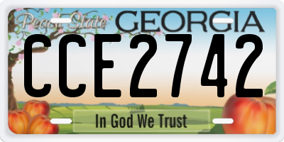 GA license plate CCE2742