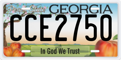 GA license plate CCE2750