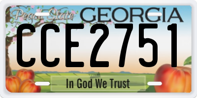 GA license plate CCE2751