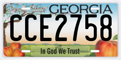 GA license plate CCE2758