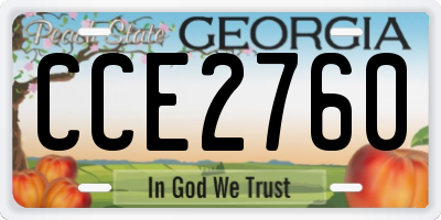 GA license plate CCE2760