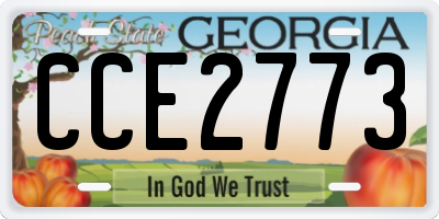 GA license plate CCE2773
