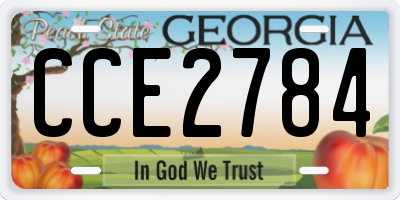 GA license plate CCE2784