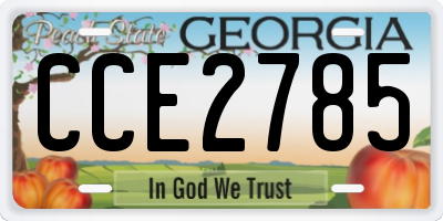 GA license plate CCE2785