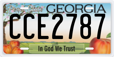 GA license plate CCE2787