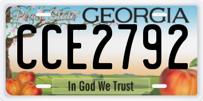 GA license plate CCE2792