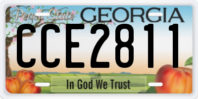 GA license plate CCE2811