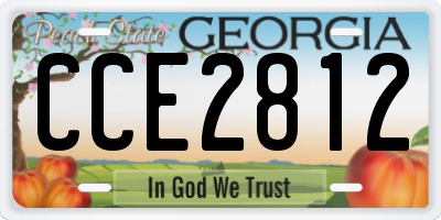 GA license plate CCE2812