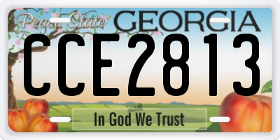 GA license plate CCE2813