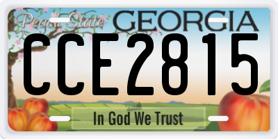 GA license plate CCE2815