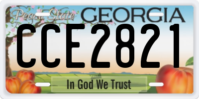 GA license plate CCE2821