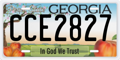 GA license plate CCE2827
