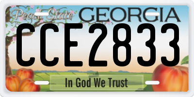 GA license plate CCE2833
