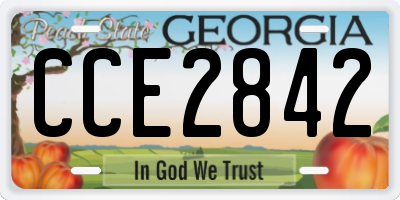 GA license plate CCE2842