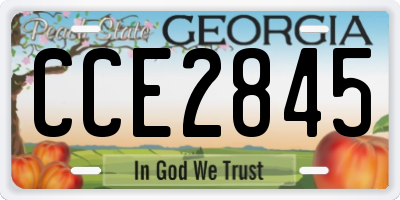 GA license plate CCE2845