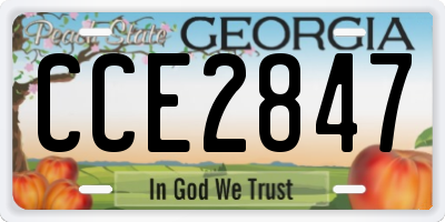 GA license plate CCE2847