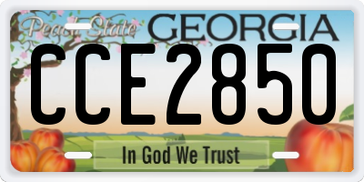 GA license plate CCE2850