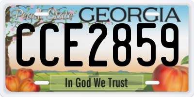 GA license plate CCE2859