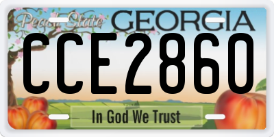 GA license plate CCE2860