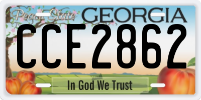 GA license plate CCE2862