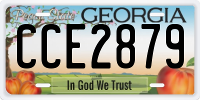 GA license plate CCE2879
