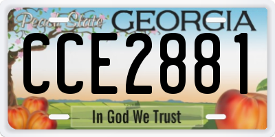 GA license plate CCE2881