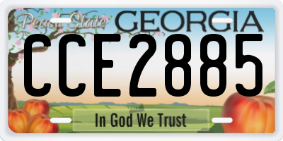GA license plate CCE2885