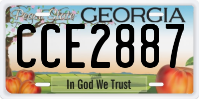 GA license plate CCE2887