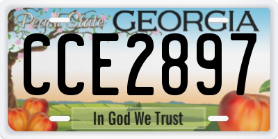GA license plate CCE2897