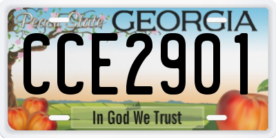 GA license plate CCE2901