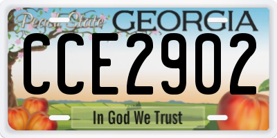 GA license plate CCE2902