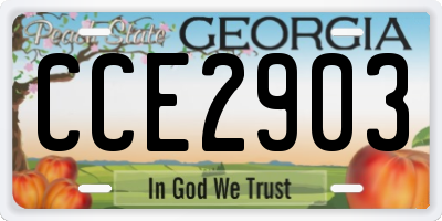 GA license plate CCE2903